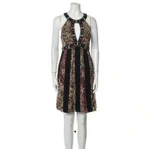 Sue Wong embellished leopard halter cocktail dress Size 6